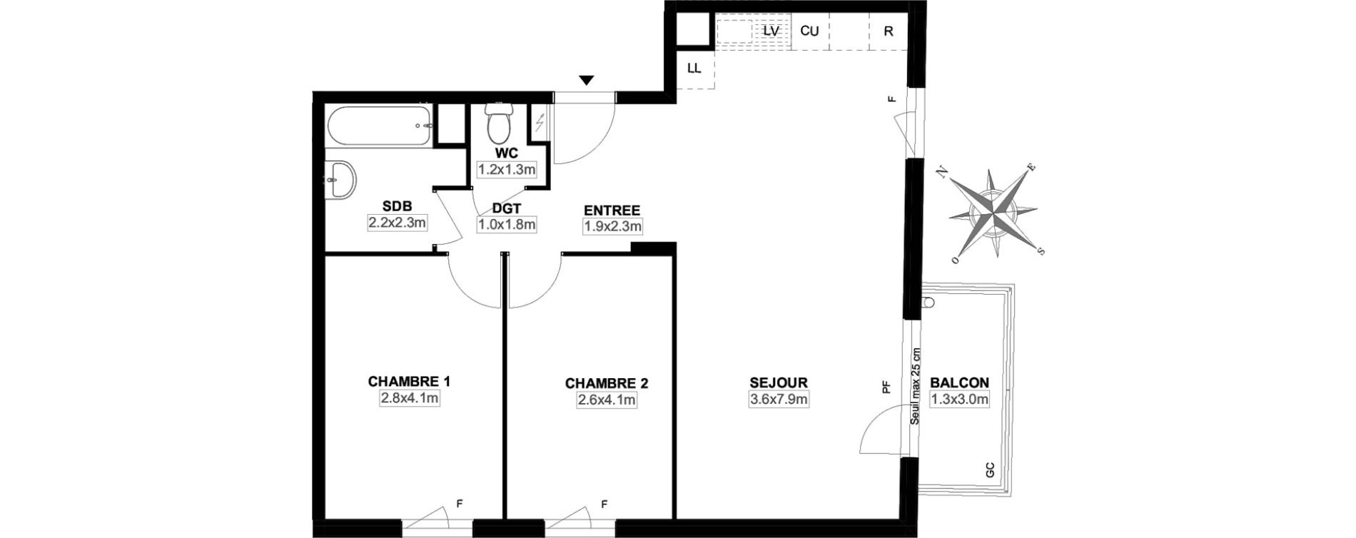 Appartement T3 de 62,30 m2 &agrave; Carri&egrave;res-Sous-Poissy Saint-louis