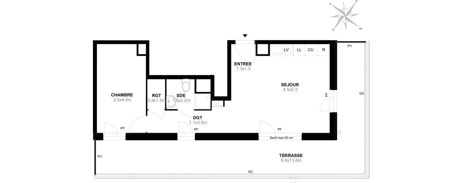 Appartement T2 de 42,50 m2 &agrave; Carri&egrave;res-Sous-Poissy Saint-louis