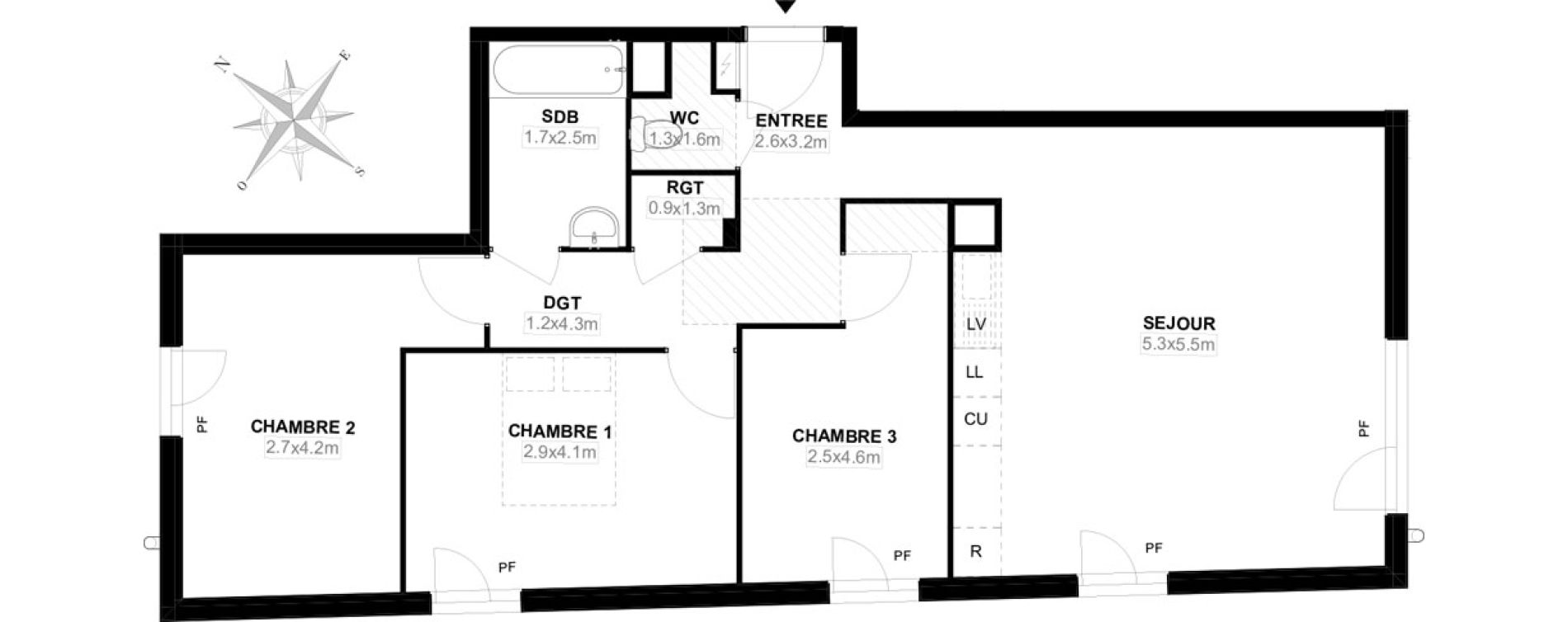 Appartement T4 de 80,10 m2 &agrave; Carri&egrave;res-Sous-Poissy Saint-louis