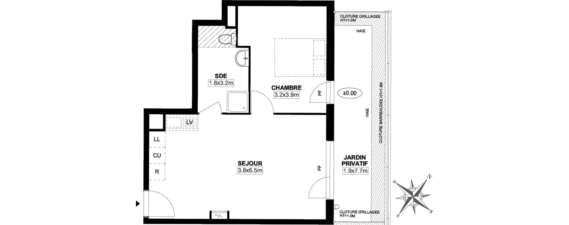 Appartement T2 de 42,00 m2 &agrave; Carri&egrave;res-Sous-Poissy Saint-louis