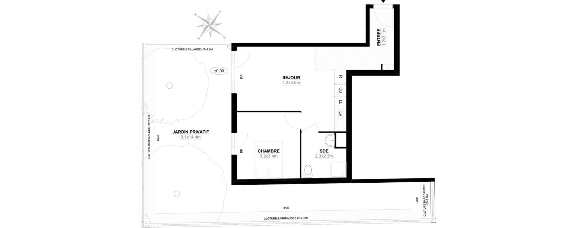 Appartement T2 de 41,40 m2 &agrave; Carri&egrave;res-Sous-Poissy Saint-louis