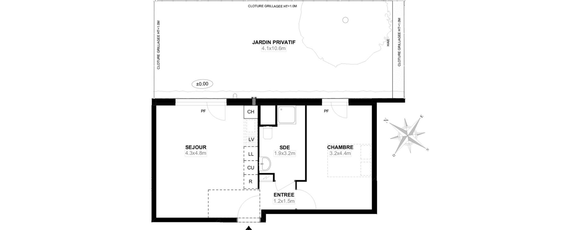 Appartement T2 de 41,30 m2 &agrave; Carri&egrave;res-Sous-Poissy Saint-louis