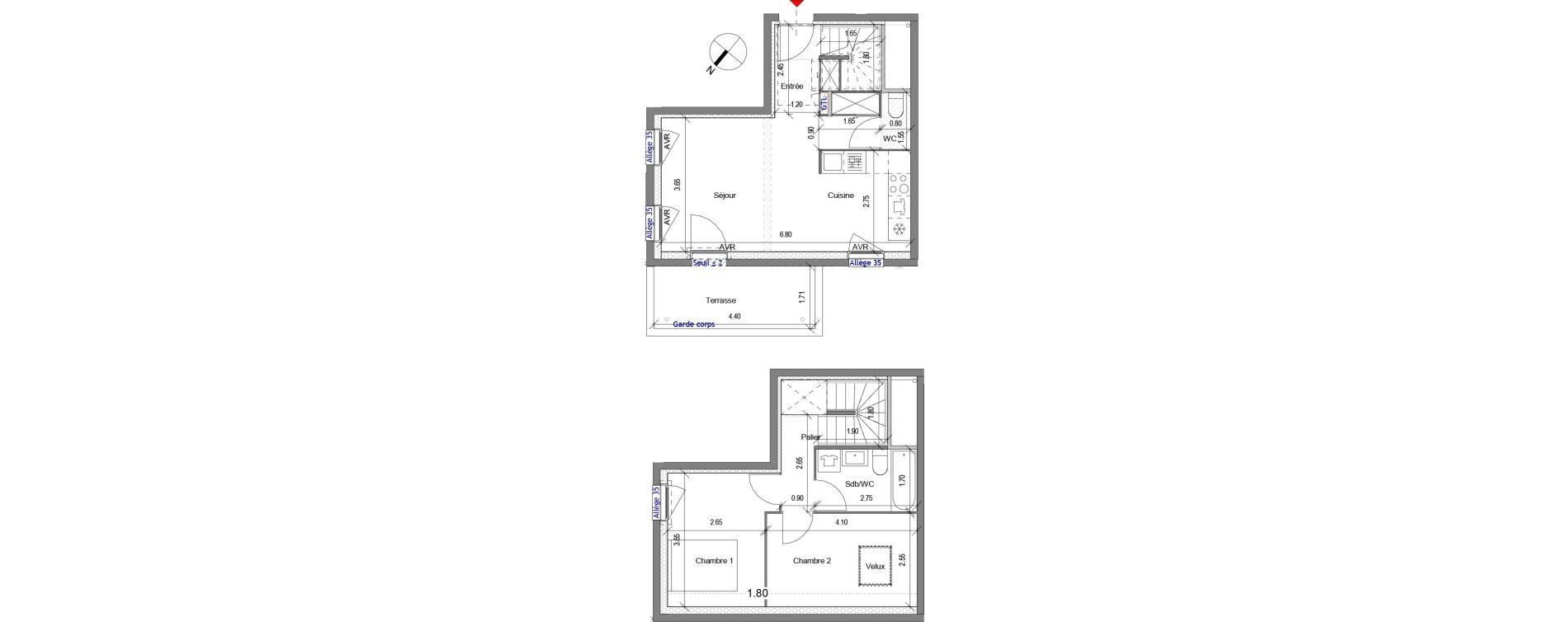 Appartement T3 de 54,94 m2 &agrave; Carri&egrave;res-Sous-Poissy Apollinaire-le village