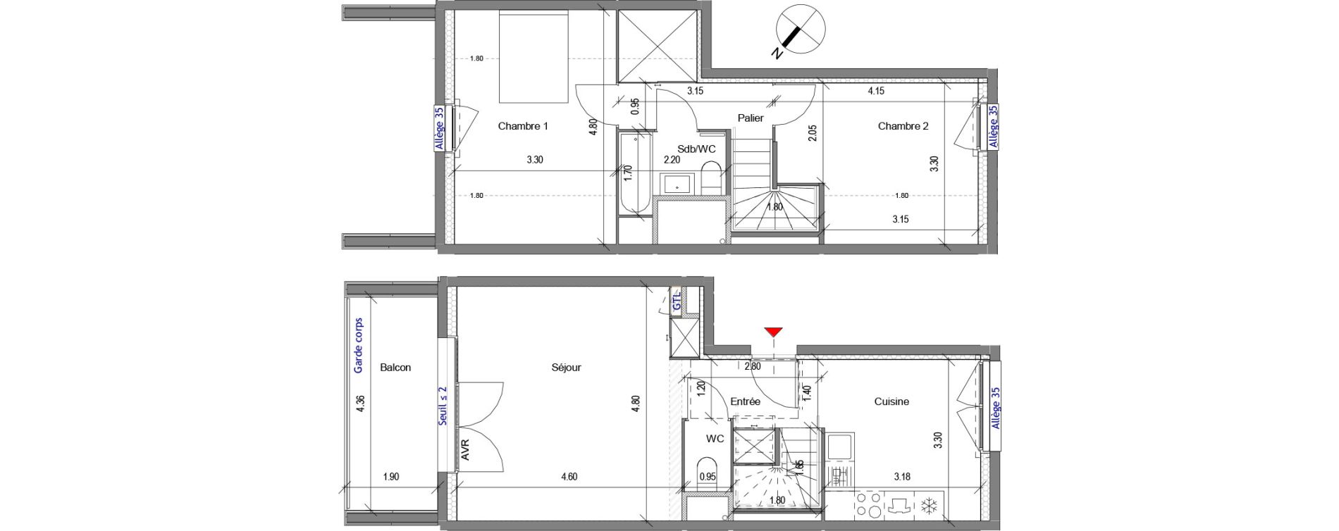 Appartement T3 de 63,86 m2 &agrave; Carri&egrave;res-Sous-Poissy Apollinaire-le village