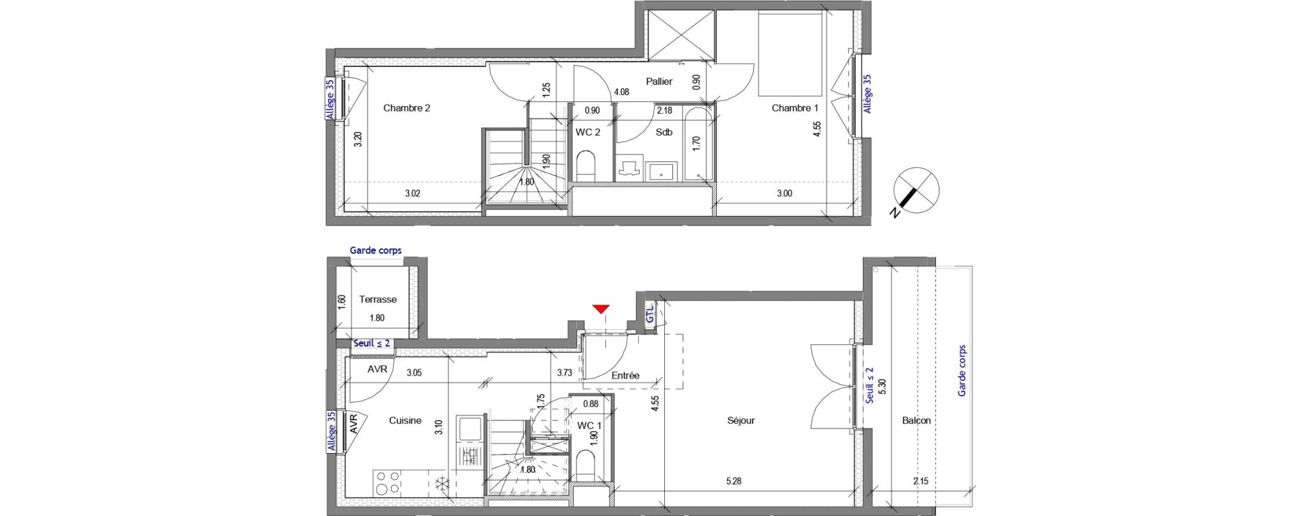 Appartement T3 de 70,66 m2 &agrave; Carri&egrave;res-Sous-Poissy Apollinaire-le village