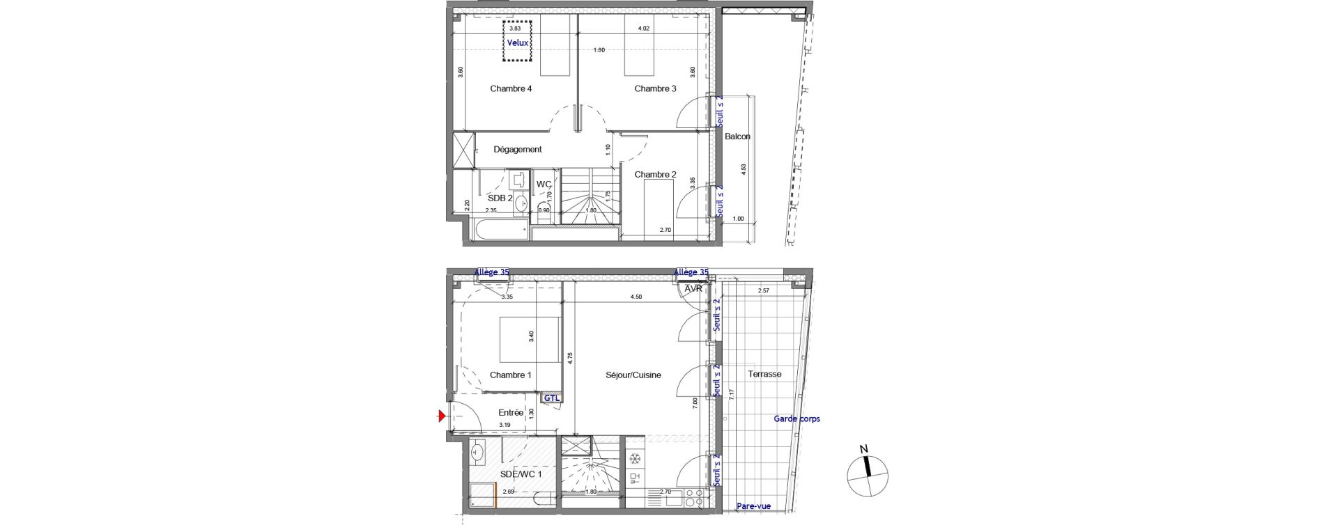 Appartement T5 de 90,26 m2 &agrave; Carri&egrave;res-Sous-Poissy Apollinaire-le village