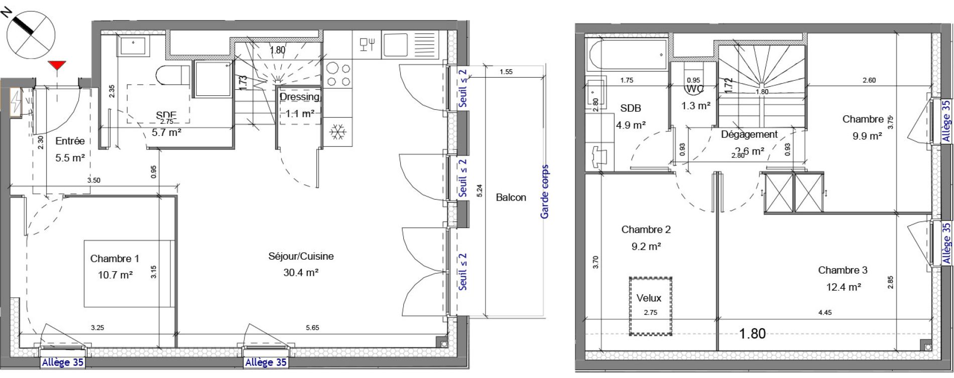 Appartement T5 de 93,67 m2 &agrave; Carri&egrave;res-Sous-Poissy Apollinaire-le village
