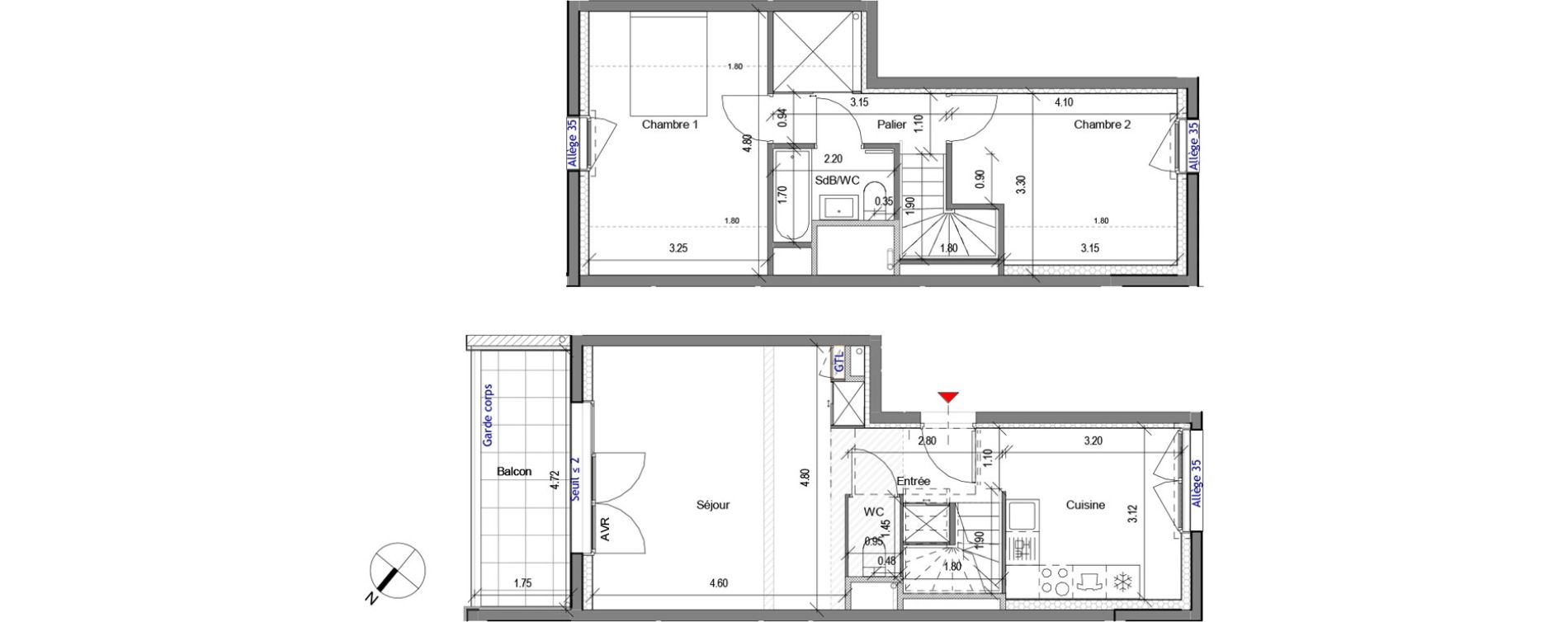 Appartement T3 de 63,66 m2 &agrave; Carri&egrave;res-Sous-Poissy Apollinaire-le village