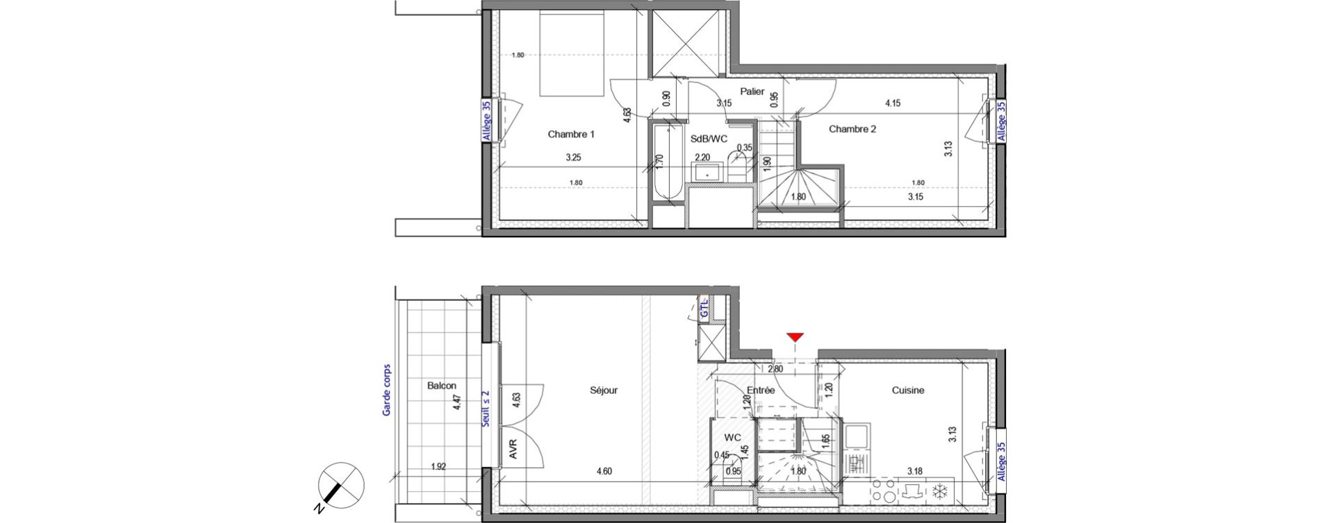 Appartement T3 de 62,68 m2 &agrave; Carri&egrave;res-Sous-Poissy Apollinaire-le village