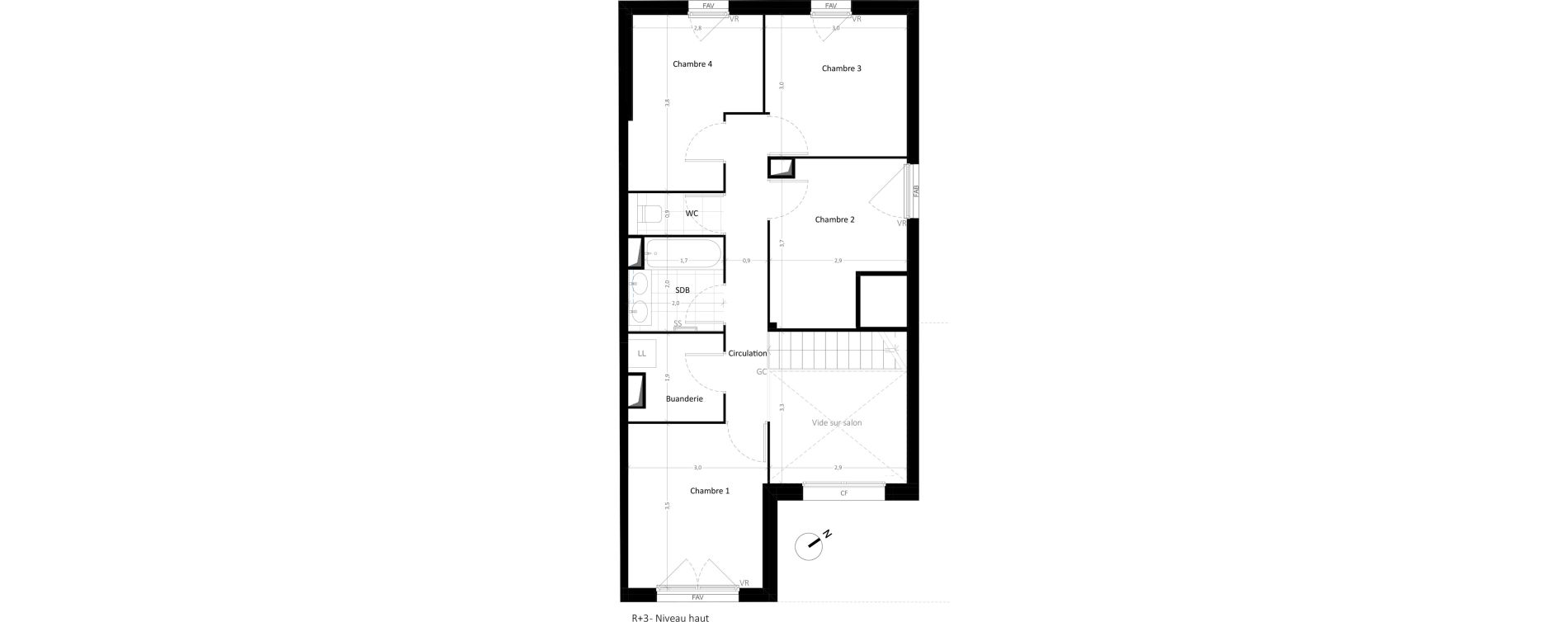 Duplex T5 de 94,30 m2 &agrave; Carri&egrave;res-Sous-Poissy Nouvelle centralit&eacute;