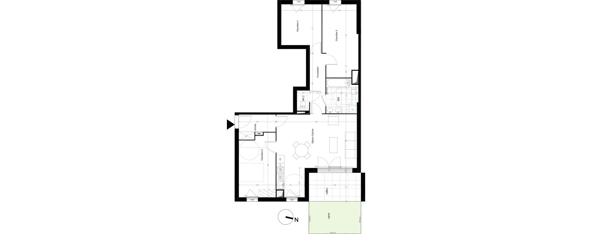 Appartement T4 de 85,65 m2 &agrave; Carri&egrave;res-Sous-Poissy Nouvelle centralit&eacute;