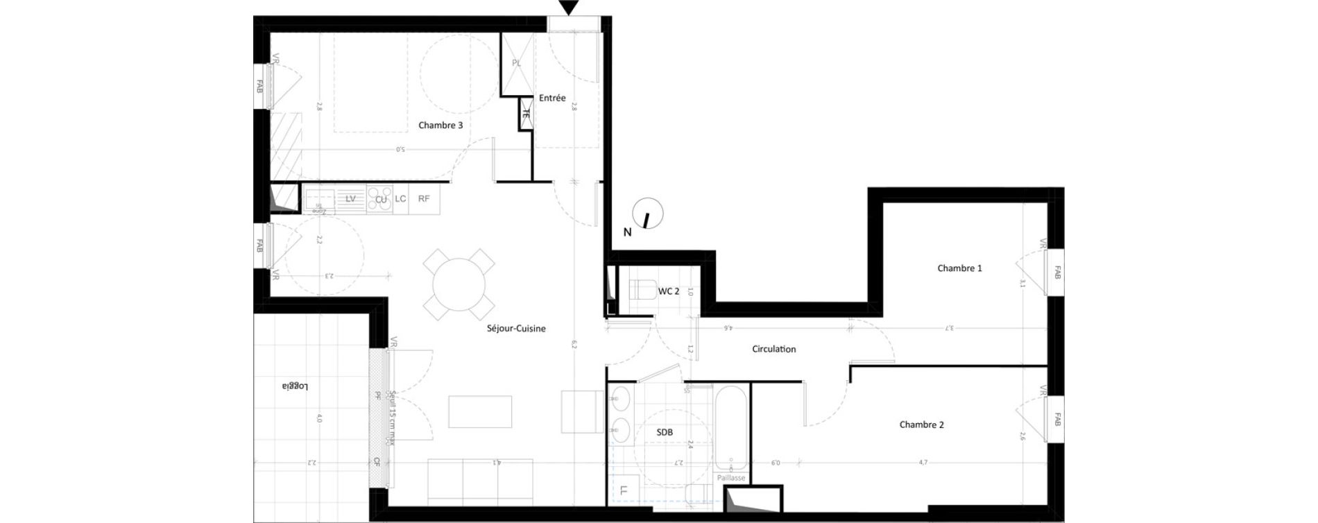 Appartement T4 de 85,65 m2 &agrave; Carri&egrave;res-Sous-Poissy Nouvelle centralit&eacute;