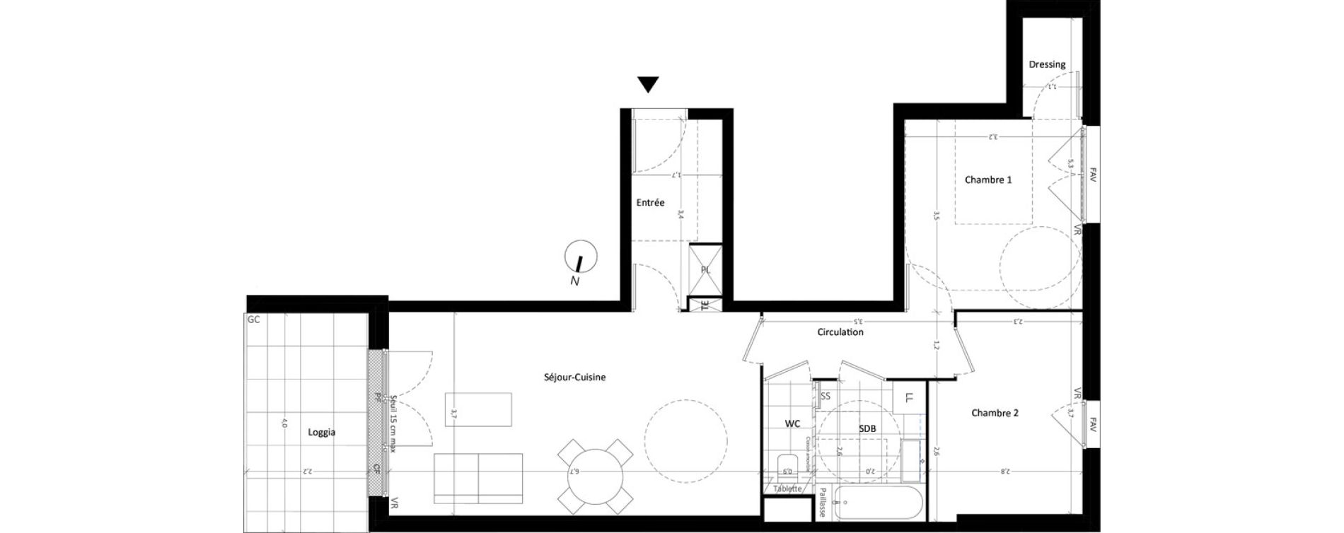 Appartement T3 de 64,38 m2 à Carrières-Sous-Poissy Nouvelle centralité