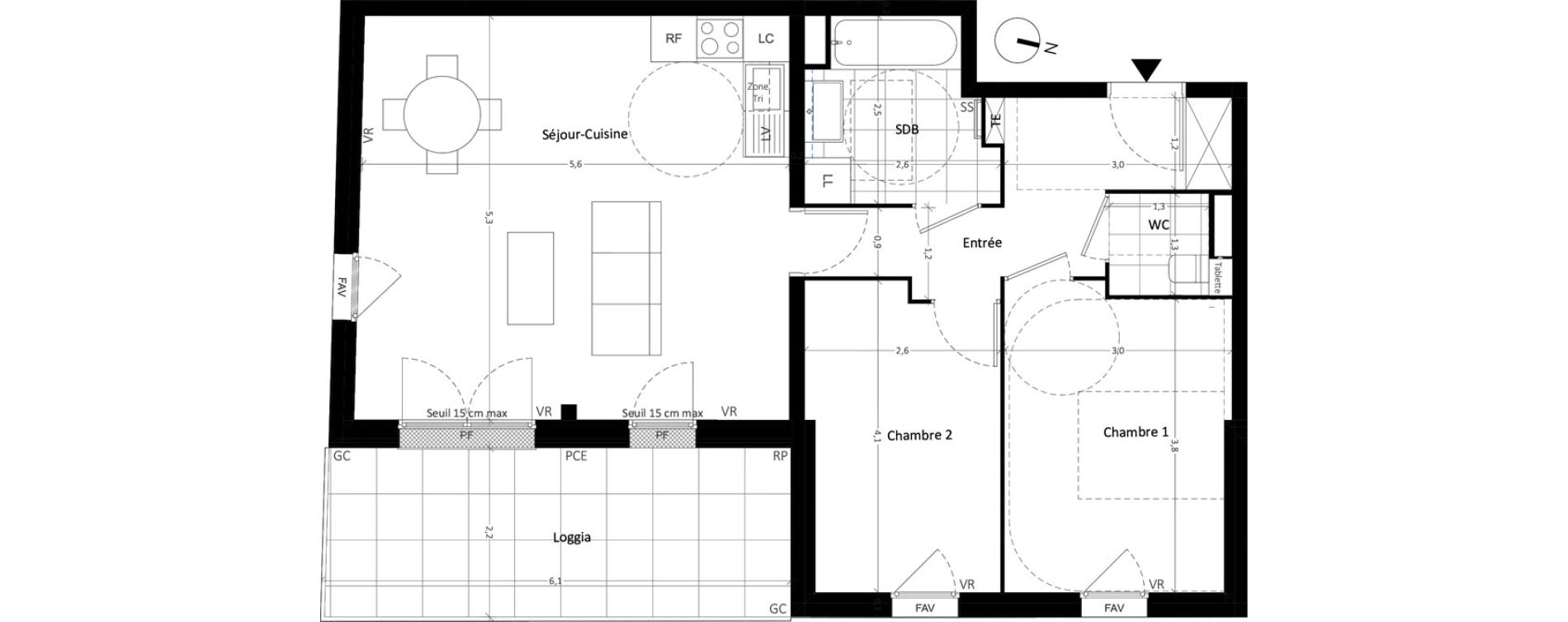 Appartement T3 de 65,70 m2 &agrave; Carri&egrave;res-Sous-Poissy Nouvelle centralit&eacute;