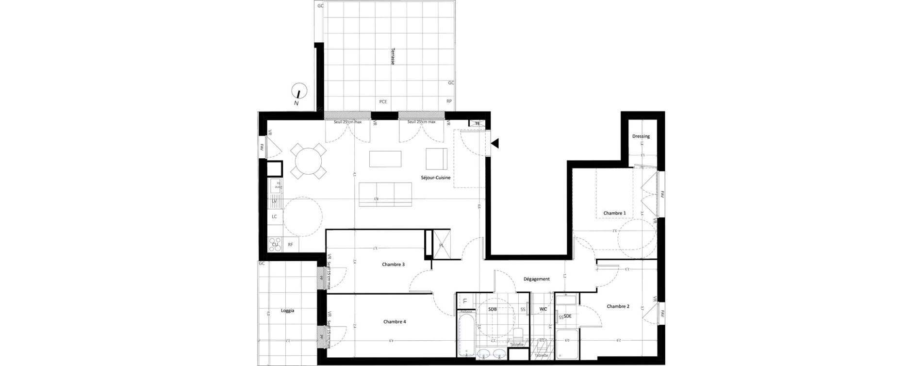 Appartement T5 de 100,90 m2 &agrave; Carri&egrave;res-Sous-Poissy Nouvelle centralit&eacute;