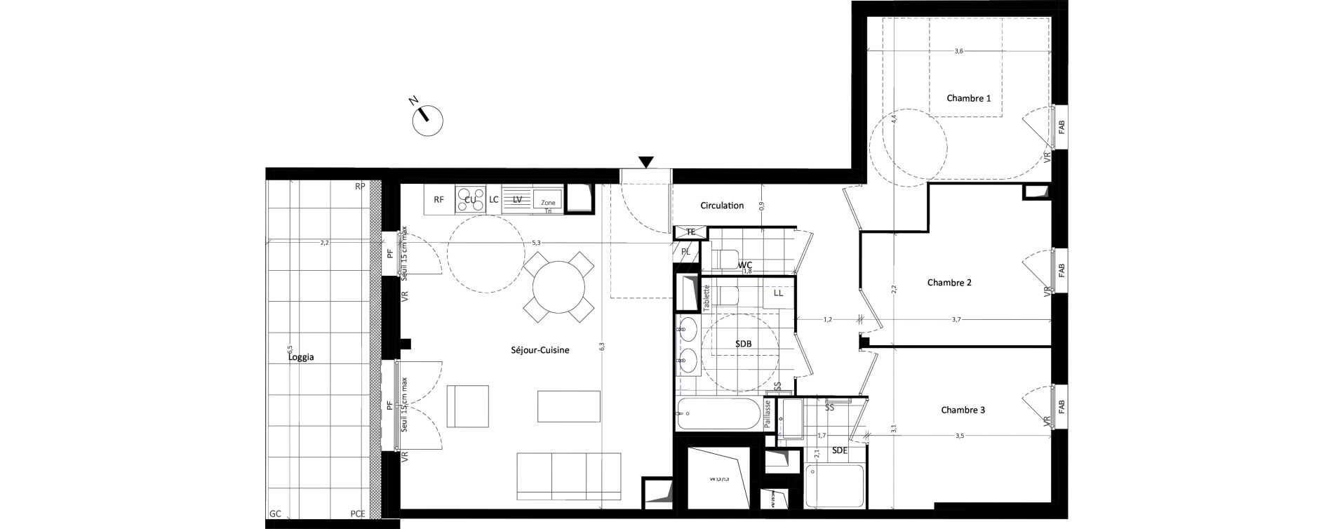 Appartement T4 de 83,58 m2 &agrave; Carri&egrave;res-Sous-Poissy Nouvelle centralit&eacute;