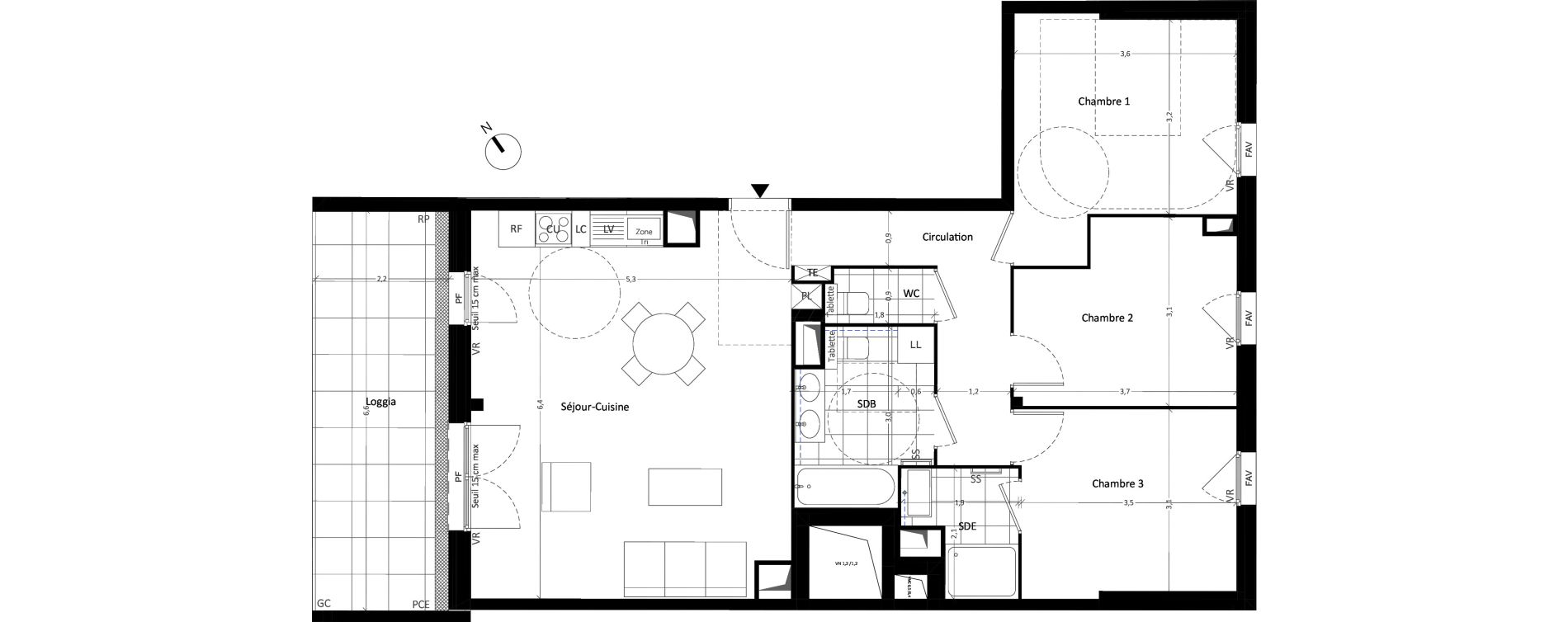 Appartement T4 de 84,72 m2 &agrave; Carri&egrave;res-Sous-Poissy Nouvelle centralit&eacute;