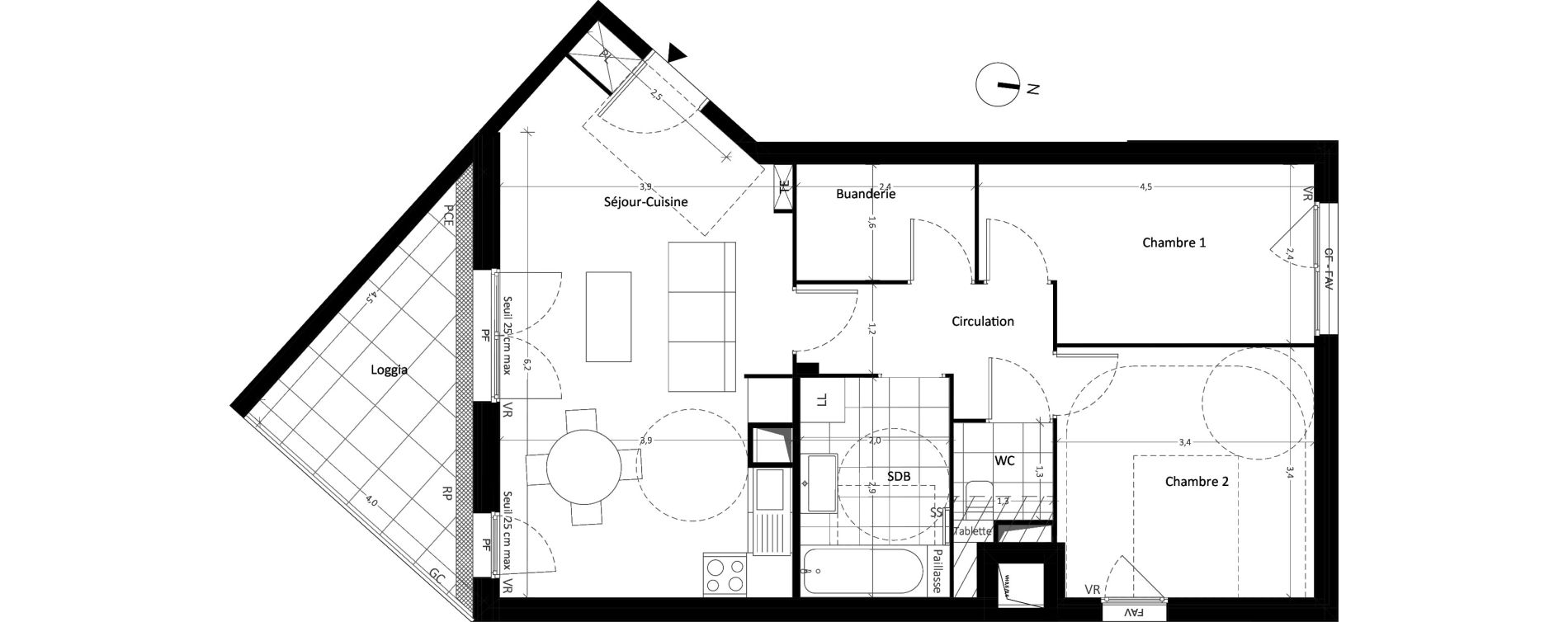 Appartement T3 de 63,81 m2 &agrave; Carri&egrave;res-Sous-Poissy Nouvelle centralit&eacute;