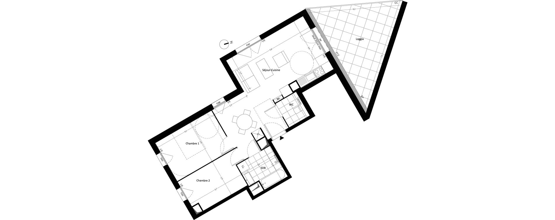 Appartement T3 de 60,15 m2 &agrave; Carri&egrave;res-Sous-Poissy Nouvelle centralit&eacute;