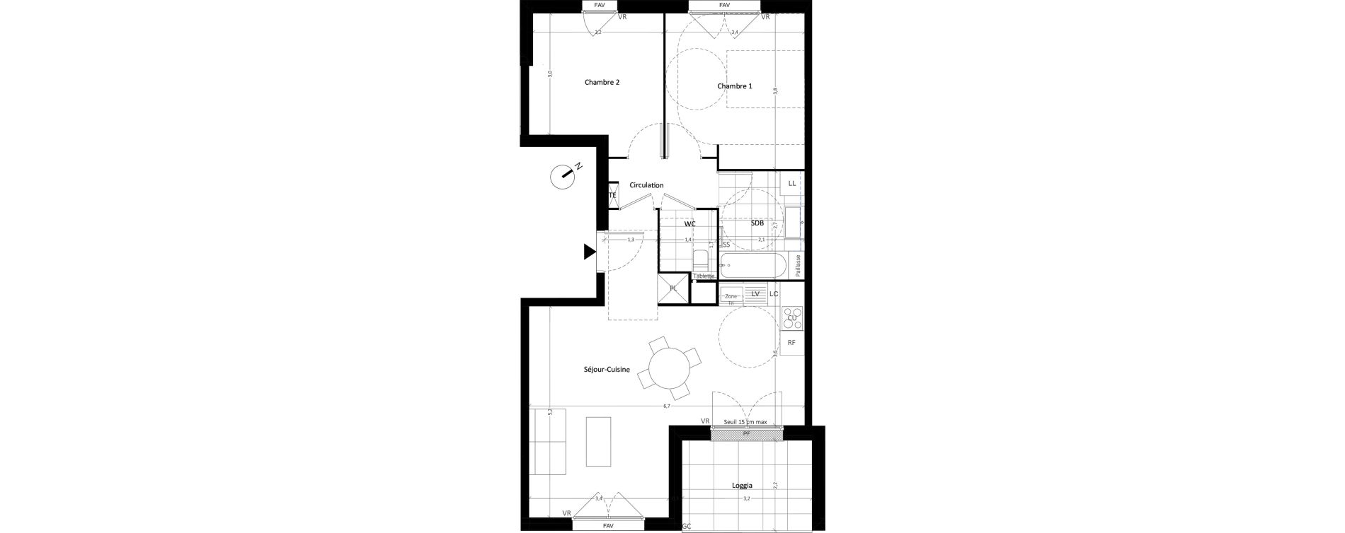 Appartement T3 de 65,94 m2 &agrave; Carri&egrave;res-Sous-Poissy Nouvelle centralit&eacute;