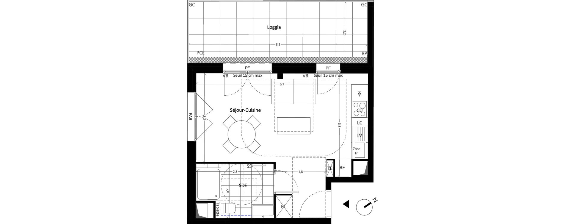 Appartement T1 de 29,26 m2 &agrave; Carri&egrave;res-Sous-Poissy Nouvelle centralit&eacute;