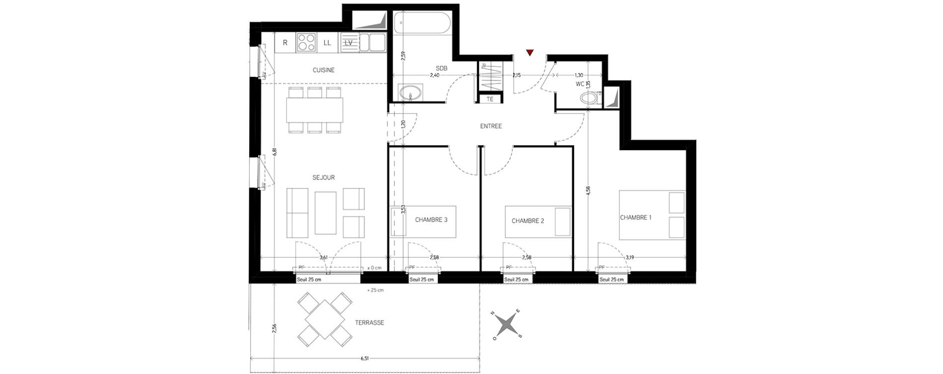 Appartement T4 de 70,73 m2 &agrave; Carri&egrave;res-Sous-Poissy Nouvelle centralit&eacute;
