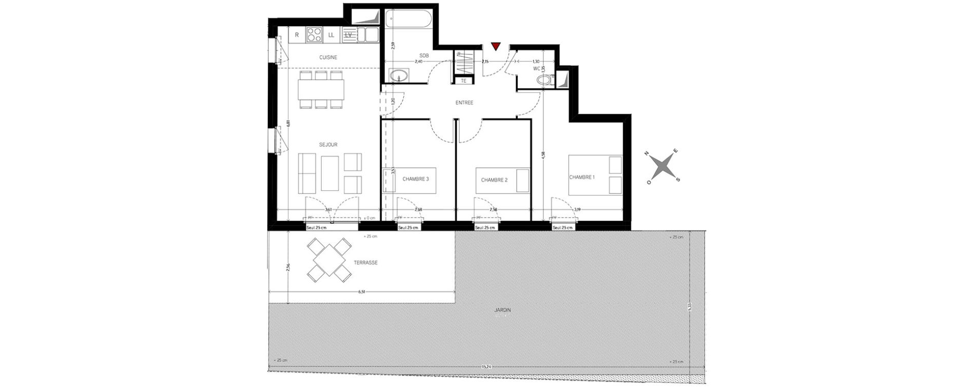 Appartement T4 de 70,73 m2 &agrave; Carri&egrave;res-Sous-Poissy Nouvelle centralit&eacute;