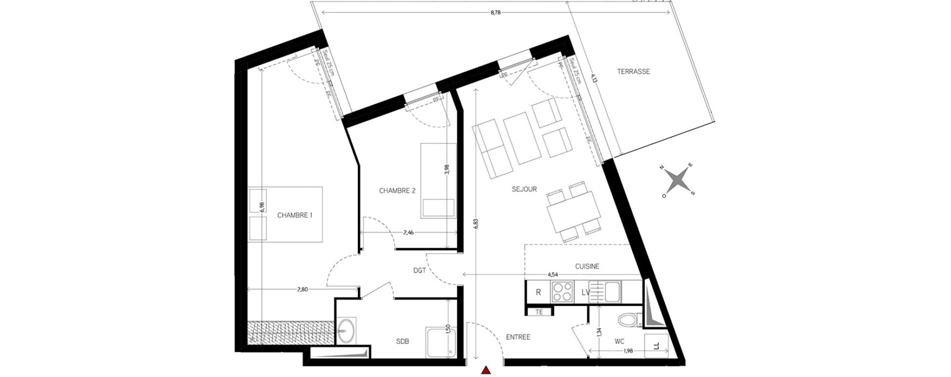 Appartement T3 de 63,17 m2 &agrave; Carri&egrave;res-Sous-Poissy Nouvelle centralit&eacute;