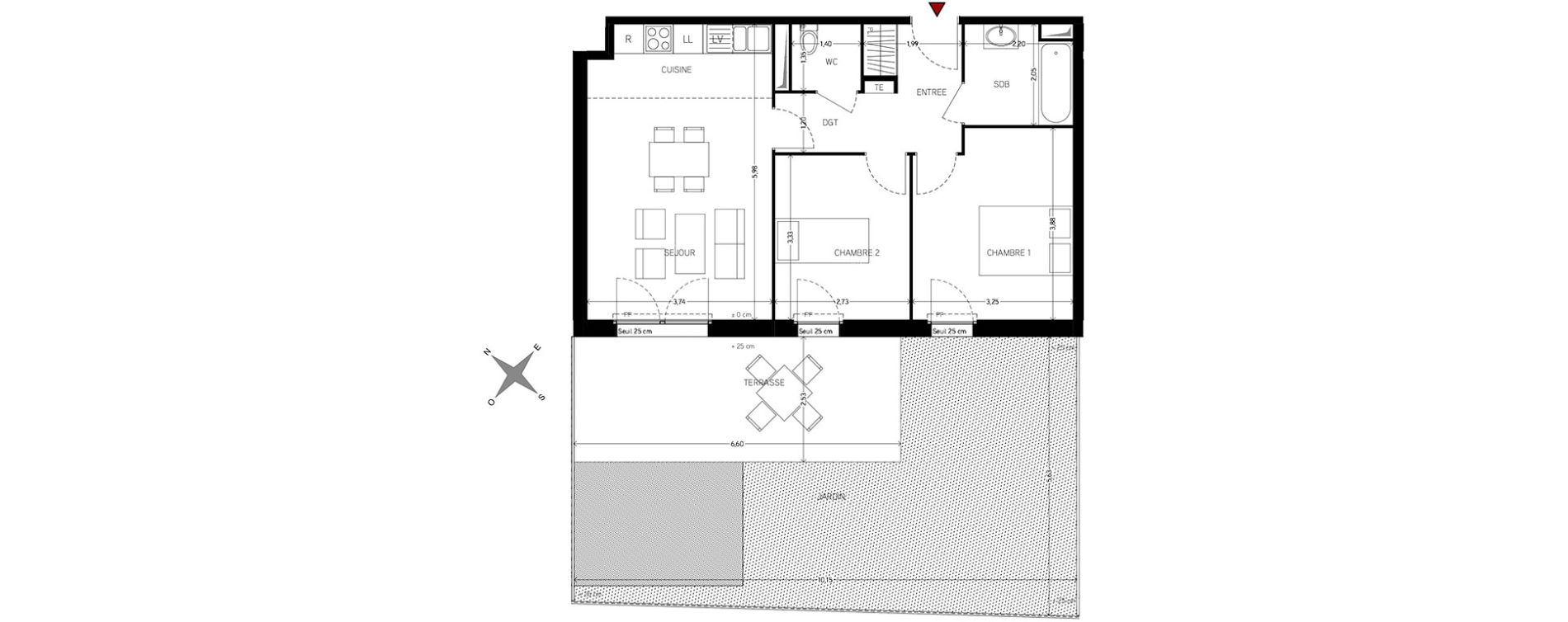 Appartement T3 de 56,48 m2 &agrave; Carri&egrave;res-Sous-Poissy Nouvelle centralit&eacute;