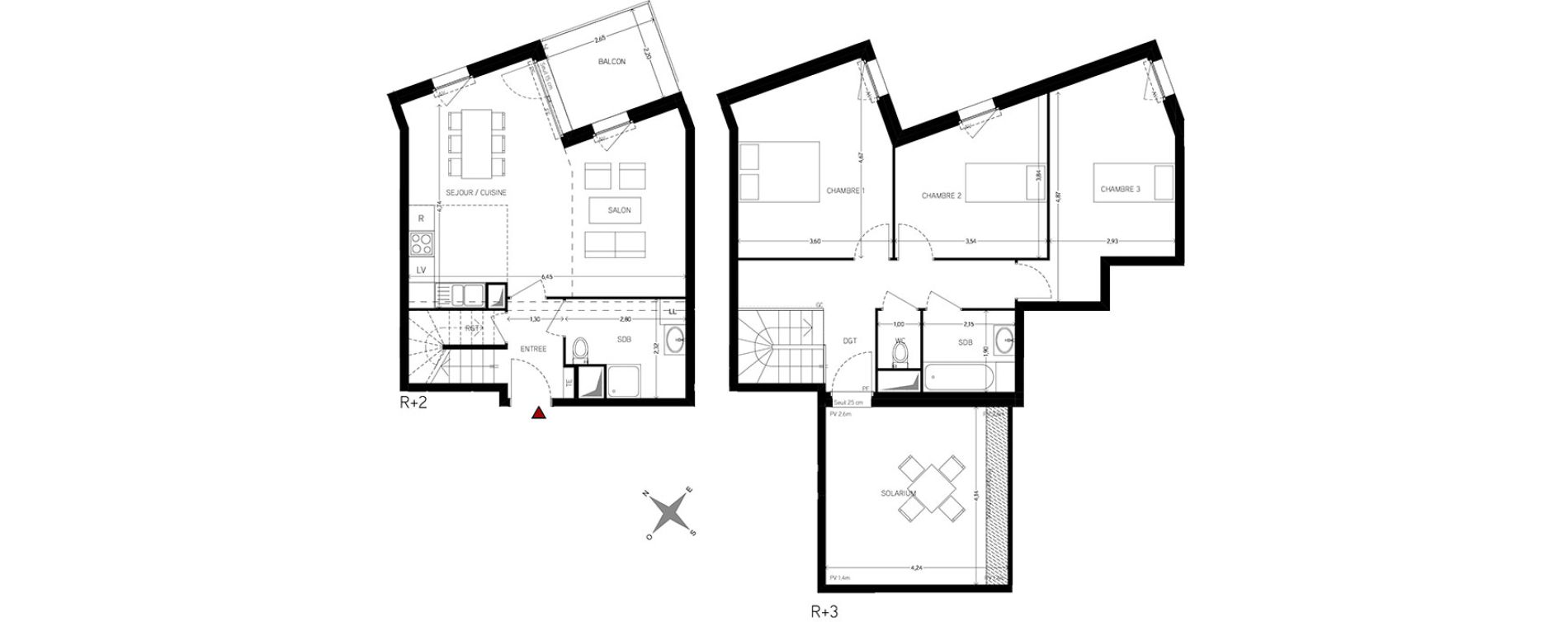 Duplex T4 de 94,94 m2 &agrave; Carri&egrave;res-Sous-Poissy Nouvelle centralit&eacute;