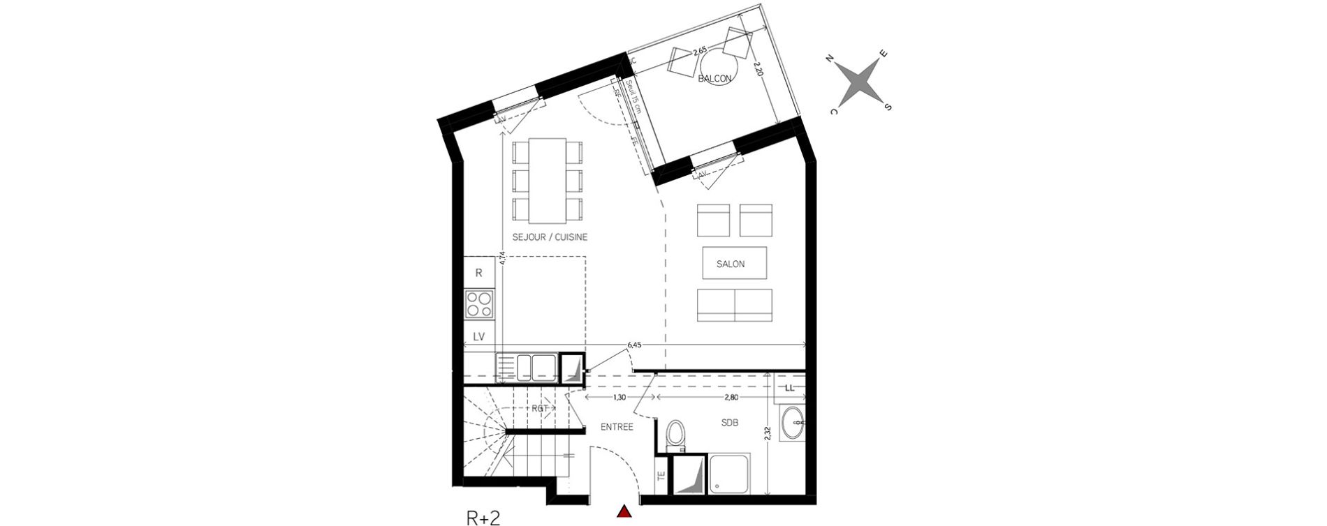 Duplex T4 de 89,12 m2 &agrave; Carri&egrave;res-Sous-Poissy Nouvelle centralit&eacute;