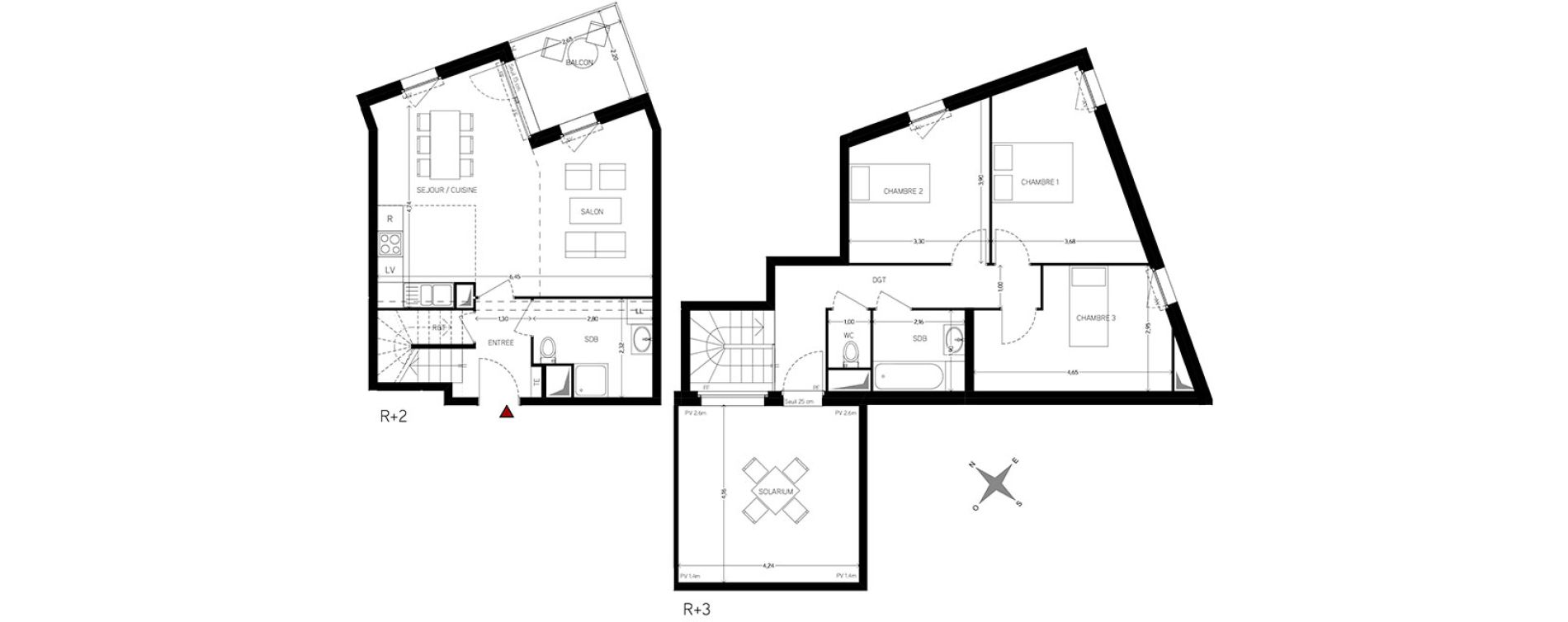 Duplex T4 de 89,12 m2 &agrave; Carri&egrave;res-Sous-Poissy Nouvelle centralit&eacute;
