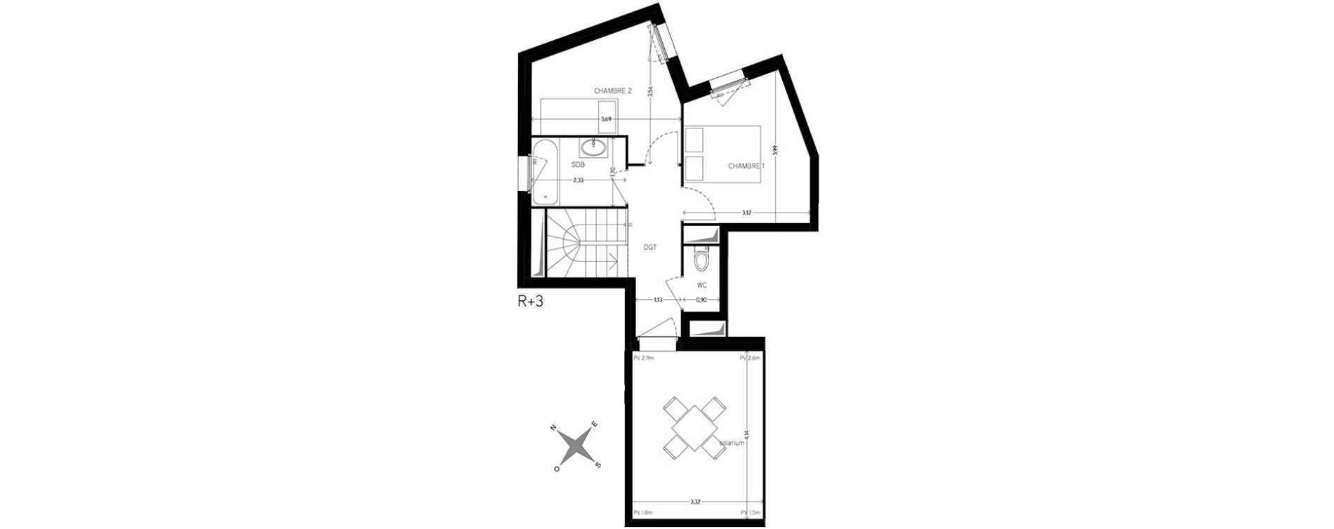 Duplex T3 de 70,65 m2 &agrave; Carri&egrave;res-Sous-Poissy Nouvelle centralit&eacute;