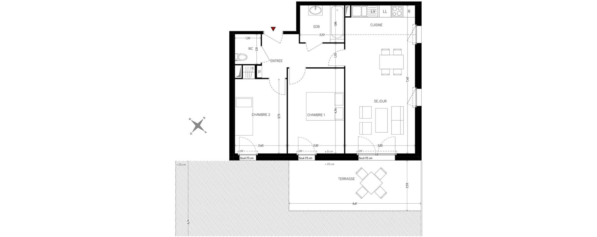 Appartement T3 de 60,65 m2 &agrave; Carri&egrave;res-Sous-Poissy Nouvelle centralit&eacute;