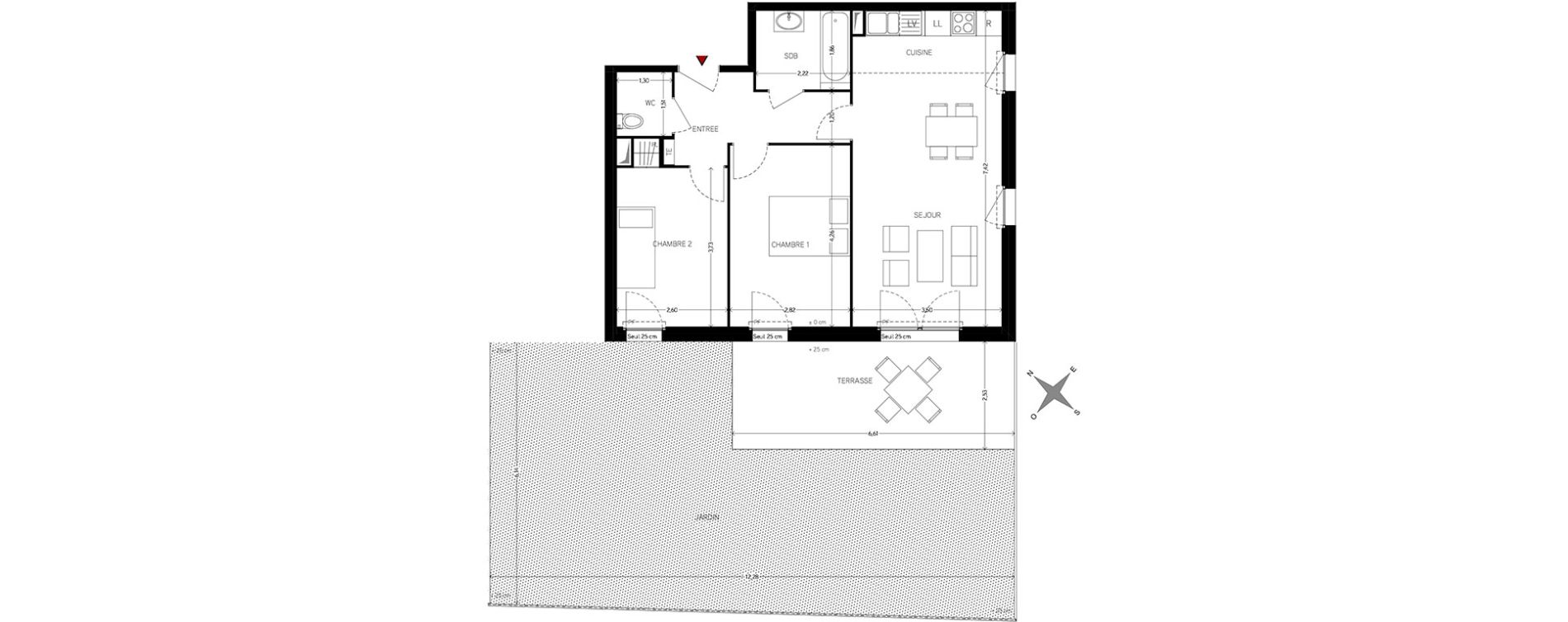 Appartement T3 de 60,65 m2 &agrave; Carri&egrave;res-Sous-Poissy Nouvelle centralit&eacute;