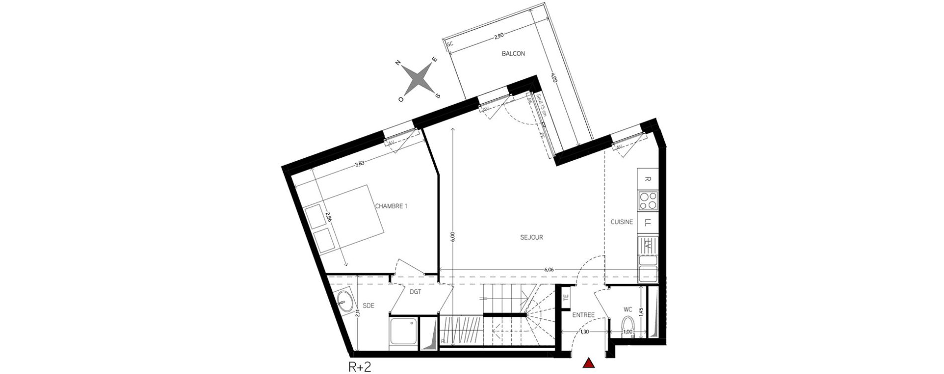 Duplex T4 de 83,90 m2 &agrave; Carri&egrave;res-Sous-Poissy Nouvelle centralit&eacute;