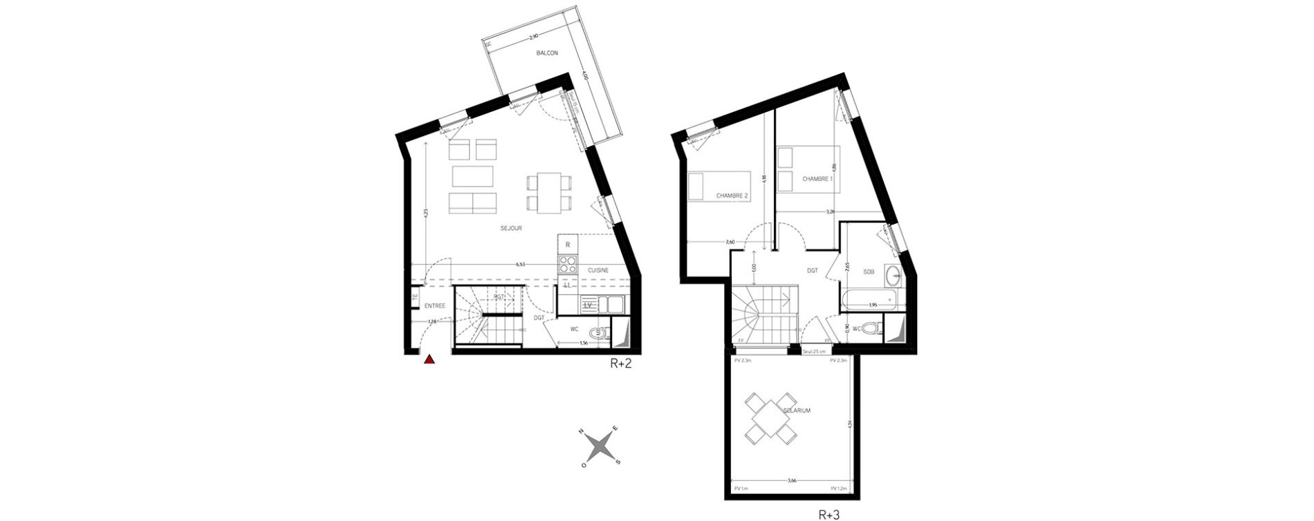 Duplex T3 de 71,04 m2 &agrave; Carri&egrave;res-Sous-Poissy Nouvelle centralit&eacute;