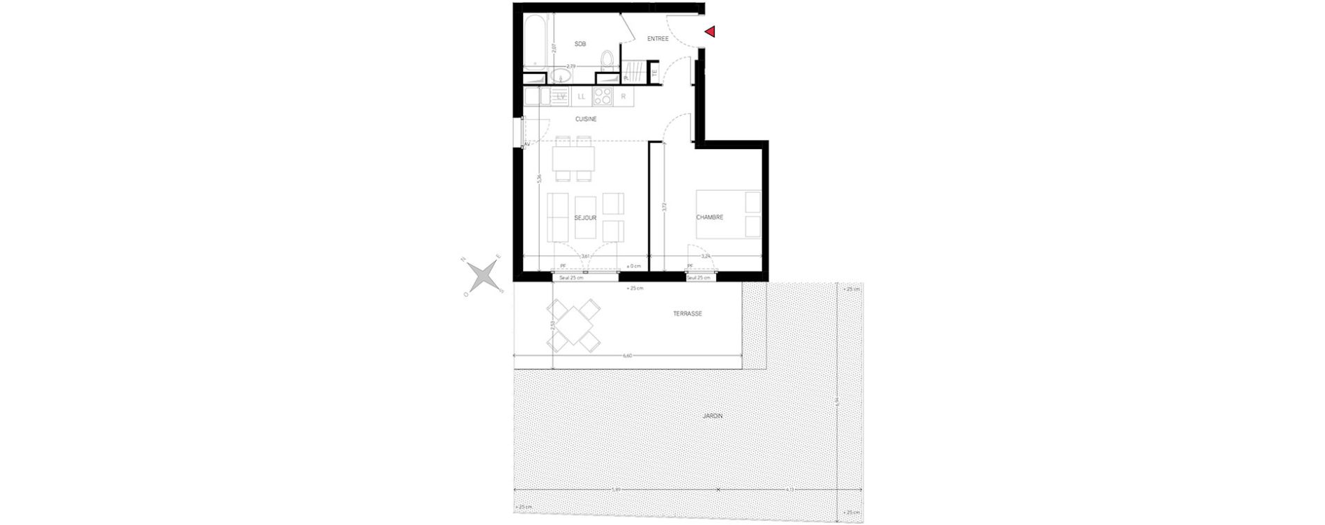 Appartement T2 de 42,93 m2 &agrave; Carri&egrave;res-Sous-Poissy Nouvelle centralit&eacute;