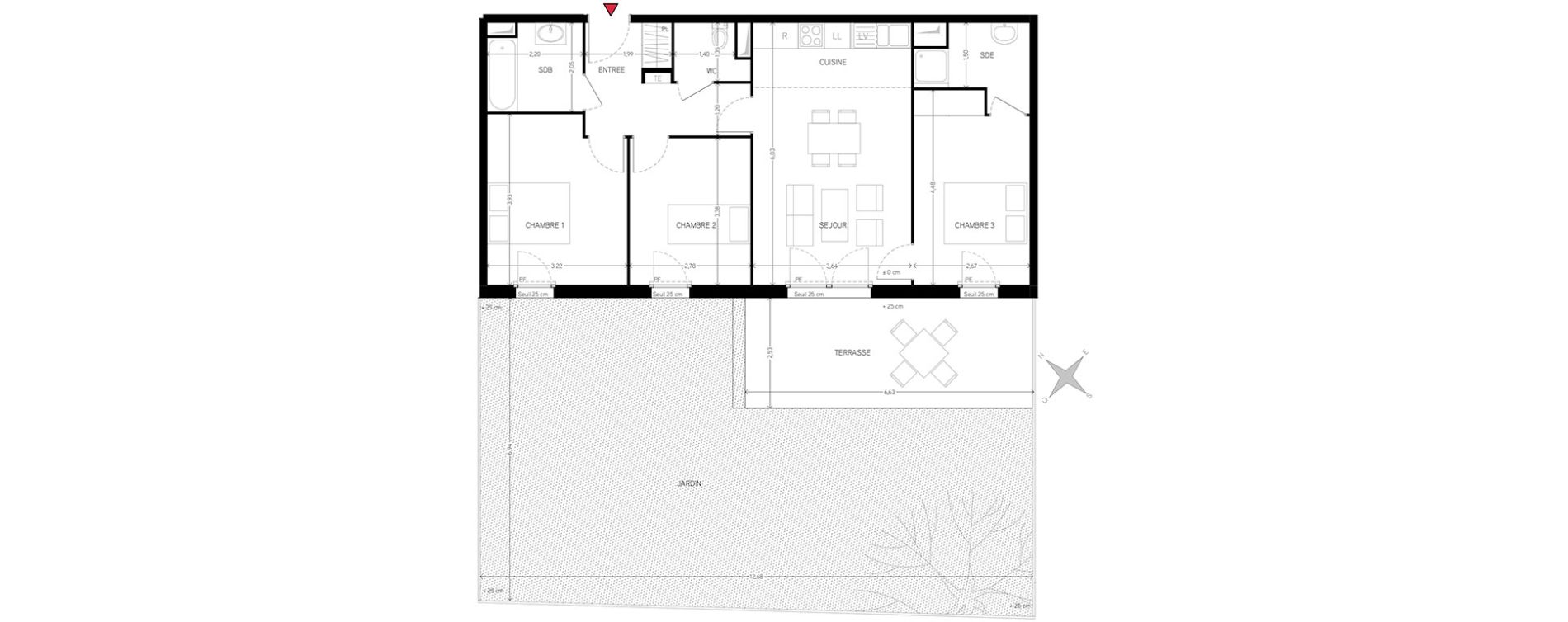 Appartement T4 de 72,47 m2 &agrave; Carri&egrave;res-Sous-Poissy Nouvelle centralit&eacute;