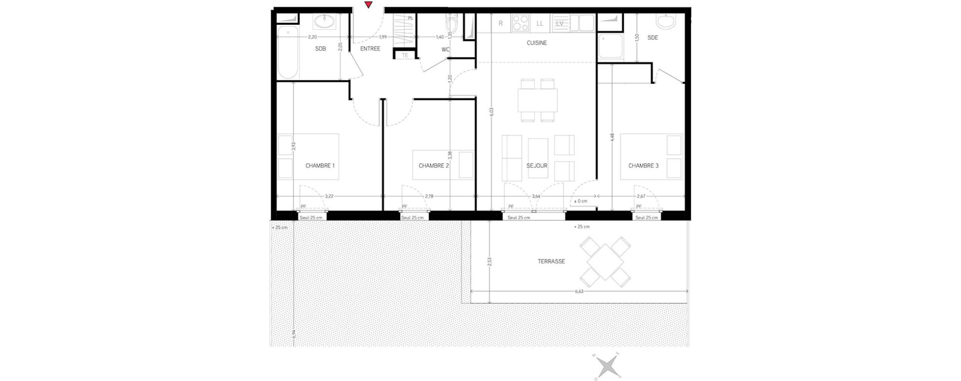 Appartement T4 de 72,47 m2 &agrave; Carri&egrave;res-Sous-Poissy Nouvelle centralit&eacute;