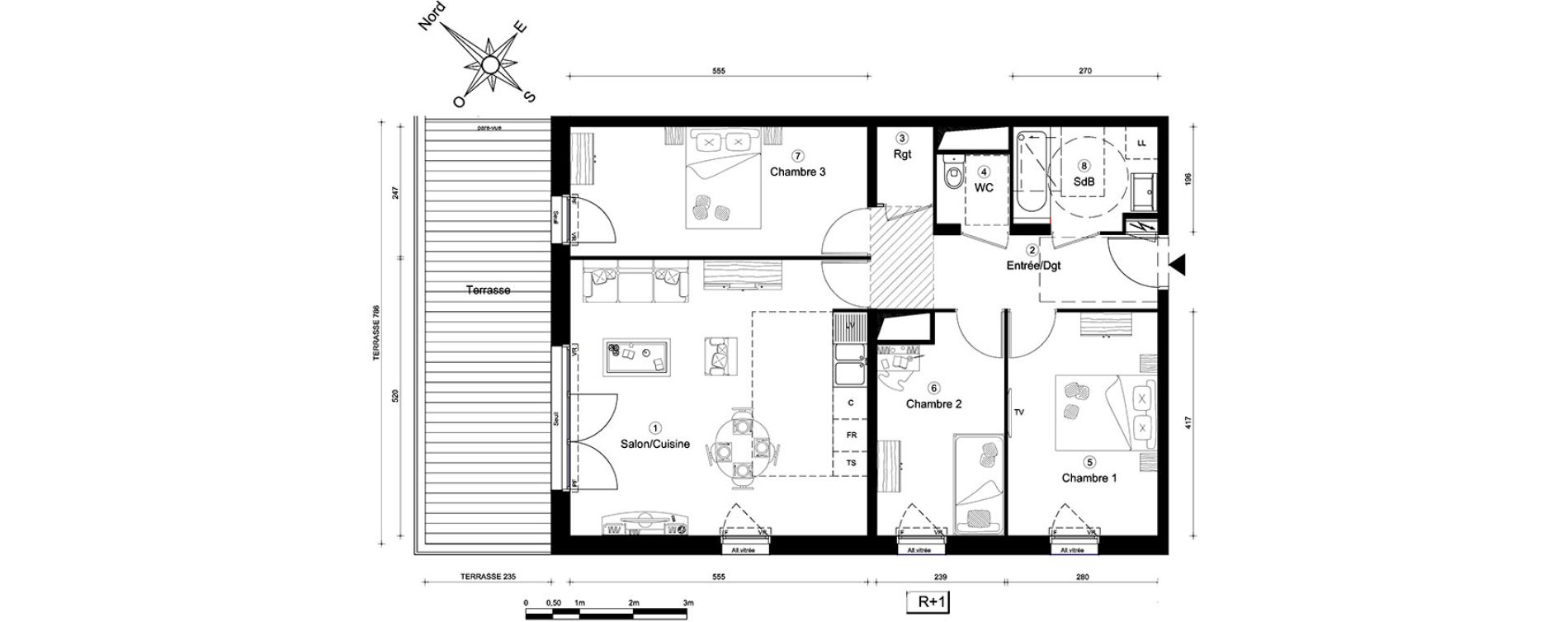 Appartement T4 de 79,30 m2 &agrave; Carri&egrave;res-Sous-Poissy Nouvelle centralit&eacute;