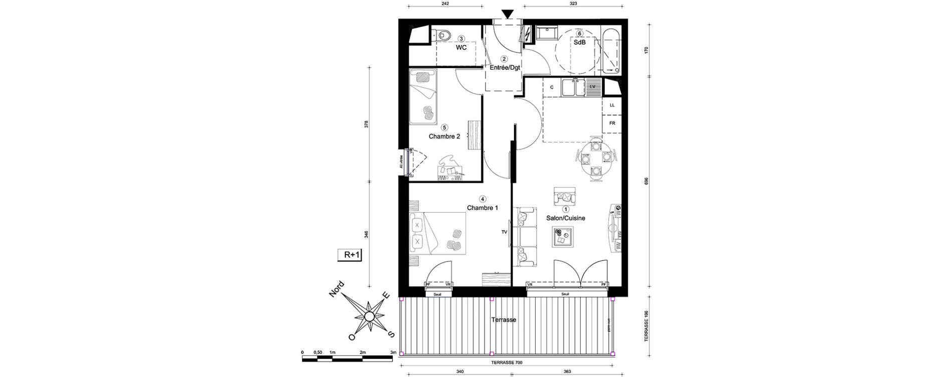 Appartement T3 de 59,20 m2 &agrave; Carri&egrave;res-Sous-Poissy Nouvelle centralit&eacute;