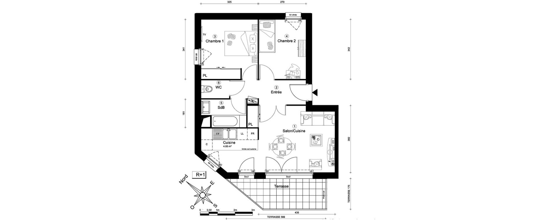 Duplex T3 de 55,60 m2 &agrave; Carri&egrave;res-Sous-Poissy Nouvelle centralit&eacute;