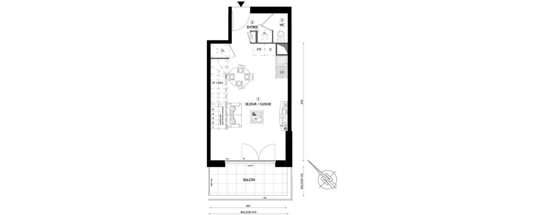 Duplex T3 de 57,00 m2 &agrave; Carri&egrave;res-Sous-Poissy Nouvelle centralit&eacute;
