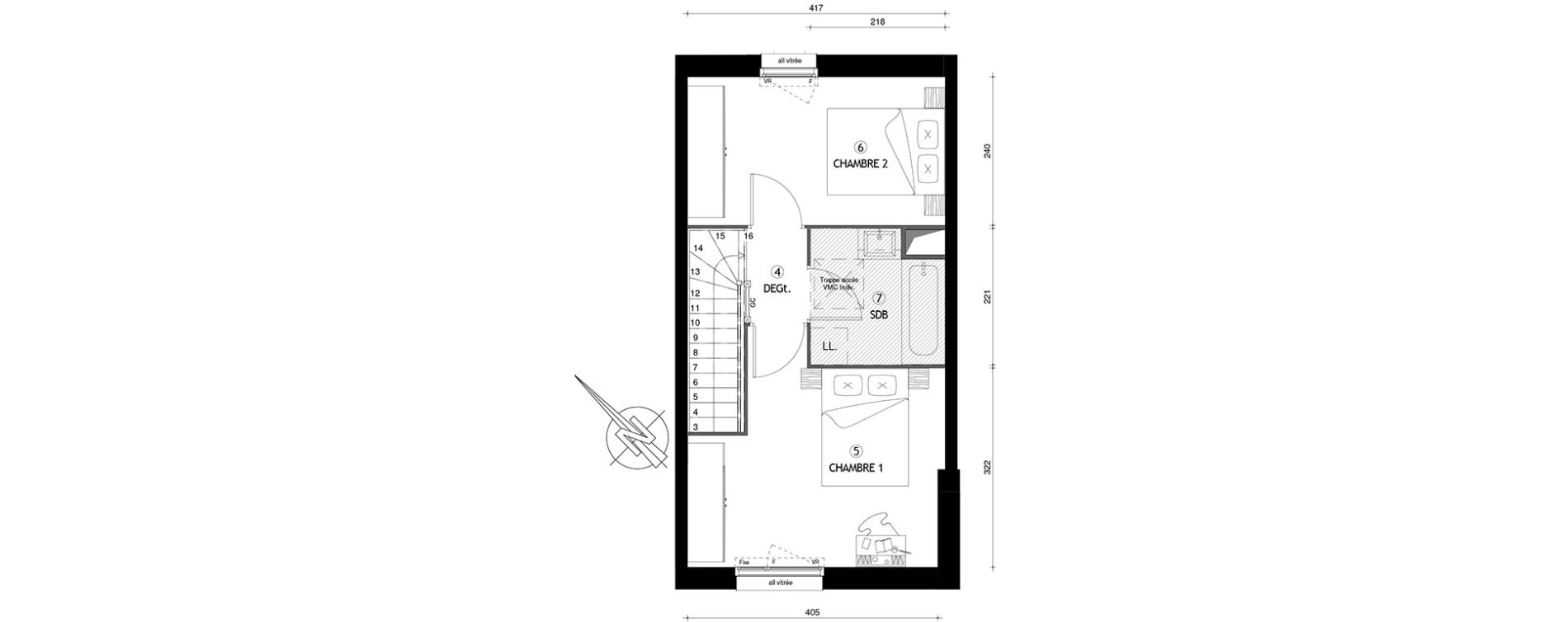 Duplex T3 de 57,00 m2 &agrave; Carri&egrave;res-Sous-Poissy Nouvelle centralit&eacute;
