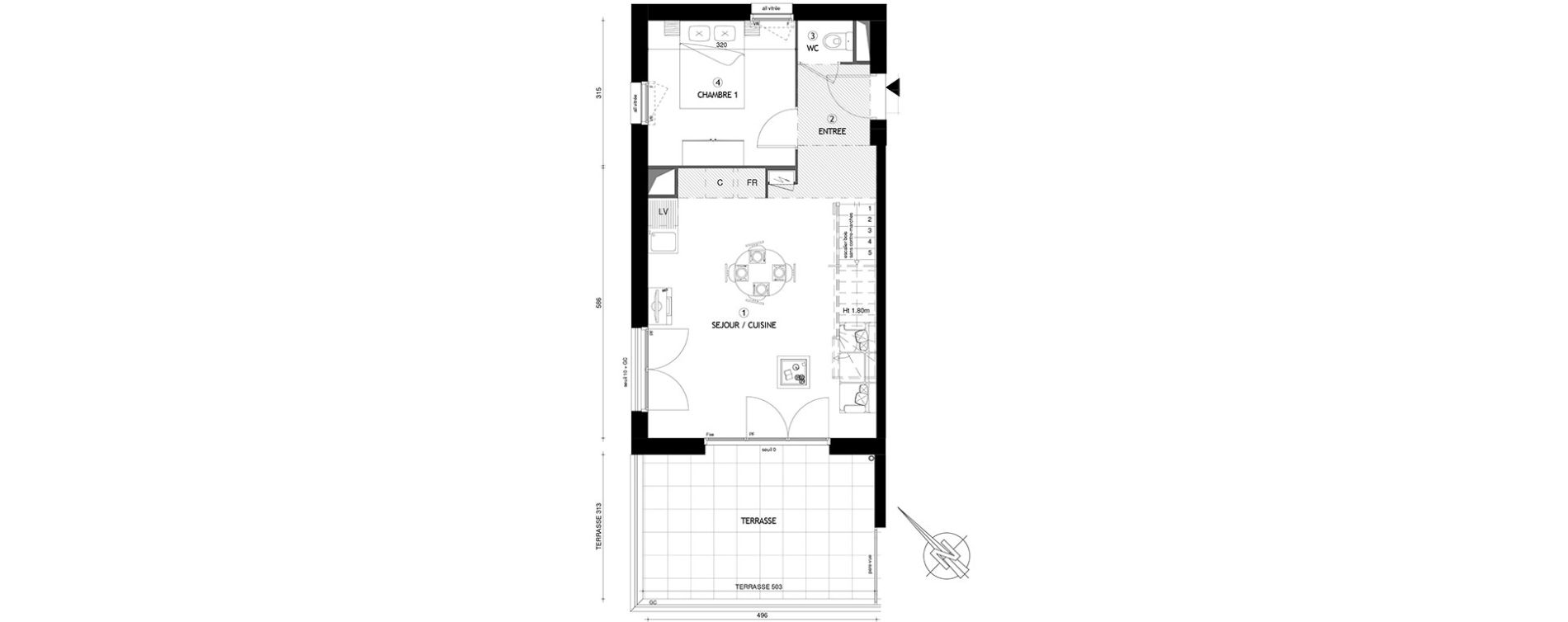 Duplex T4 de 81,10 m2 &agrave; Carri&egrave;res-Sous-Poissy Nouvelle centralit&eacute;