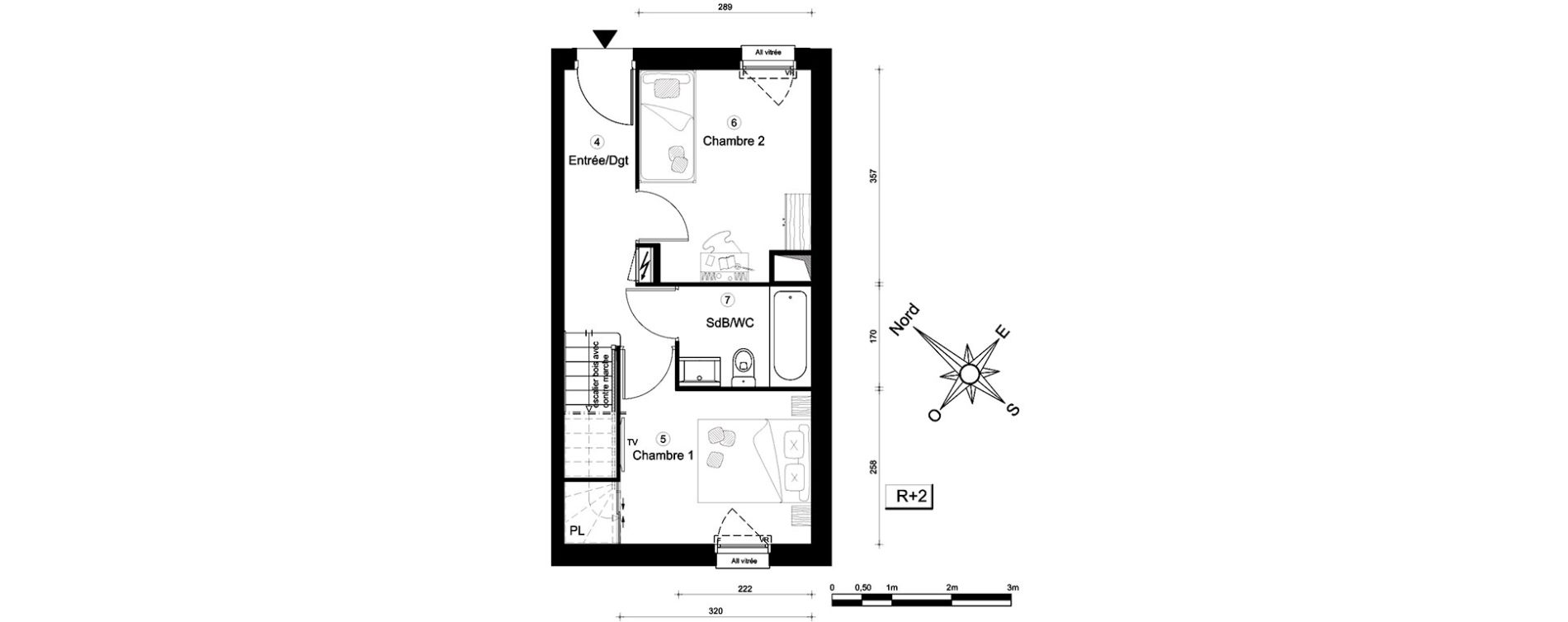 Appartement T3 de 59,00 m2 &agrave; Carri&egrave;res-Sous-Poissy Nouvelle centralit&eacute;
