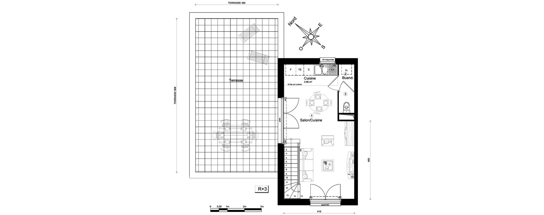 Duplex T3 de 59,00 m2 &agrave; Carri&egrave;res-Sous-Poissy Nouvelle centralit&eacute;