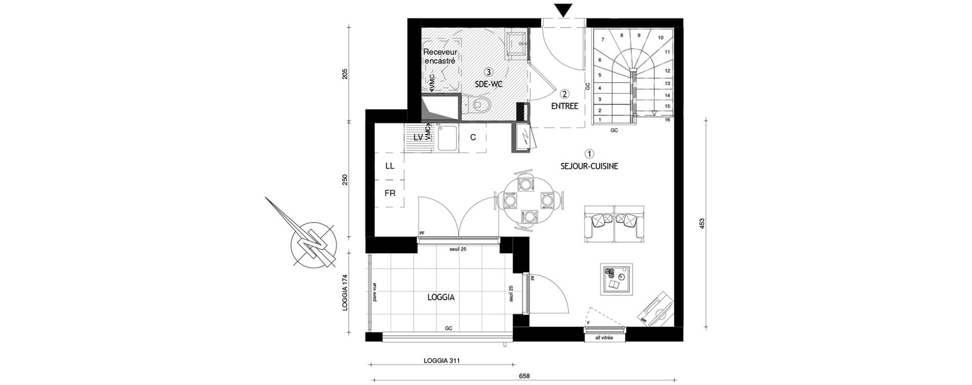 Duplex T3 de 58,20 m2 &agrave; Carri&egrave;res-Sous-Poissy Nouvelle centralit&eacute;