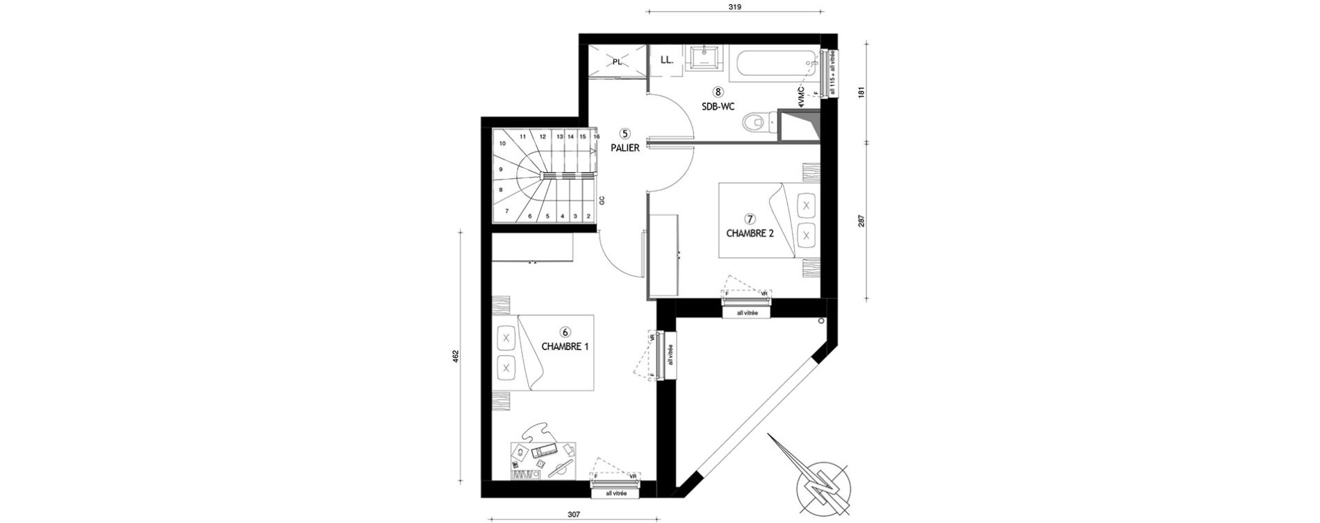 Duplex T3 de 64,50 m2 &agrave; Carri&egrave;res-Sous-Poissy Nouvelle centralit&eacute;